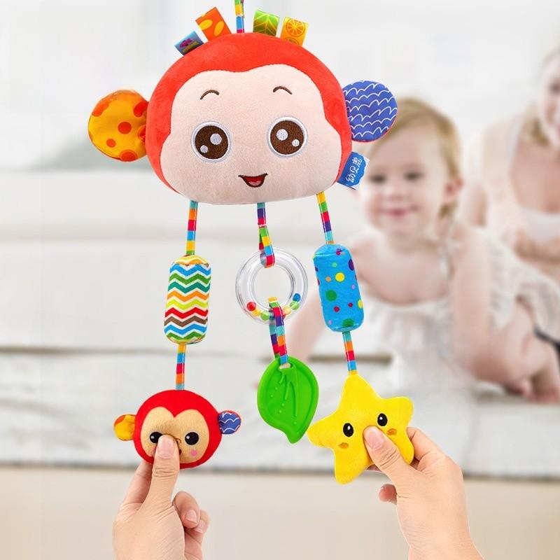 Baby Bed Hanging Rattle With Plush Bunny Wind Chime For Nursery Decor
