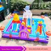 Большой надувной замок: Детский игровой домик-крепость со скалодромом, горкой и батутом