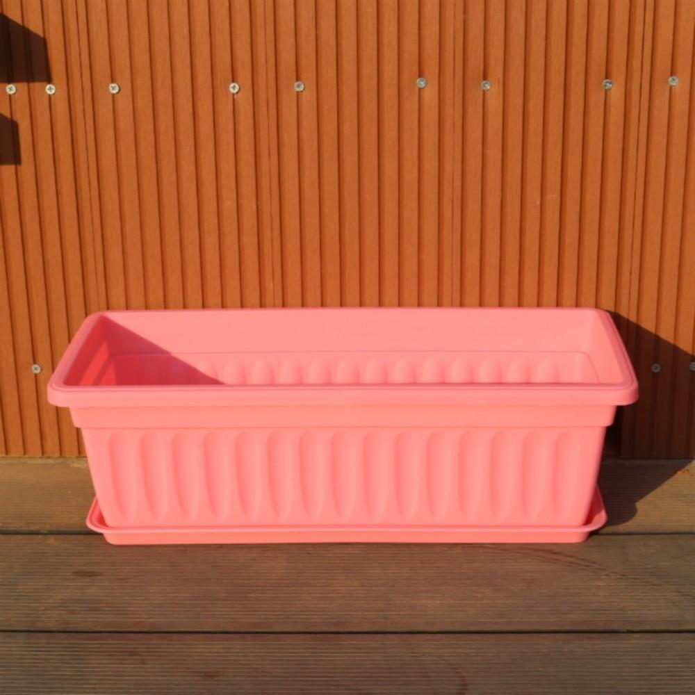 Plastic Rectangular Flower Pot With Tray Vegetable Planting Container Quality Plant Pot  Home