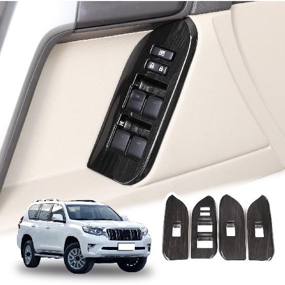 LLKUANG Window Lift Switch Button Frame Cover Trim Compatible with Toyota Land Cruiser Prado FJ150 LC150 150 2010-2018,Car Door Window Glass Lift