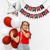 Red Silver Black Happy Birthday Banner Sign Decorations for Boys Girls Men Women Anniversary Birthday Party Garland Backdrop Supplies Nursery Hanging