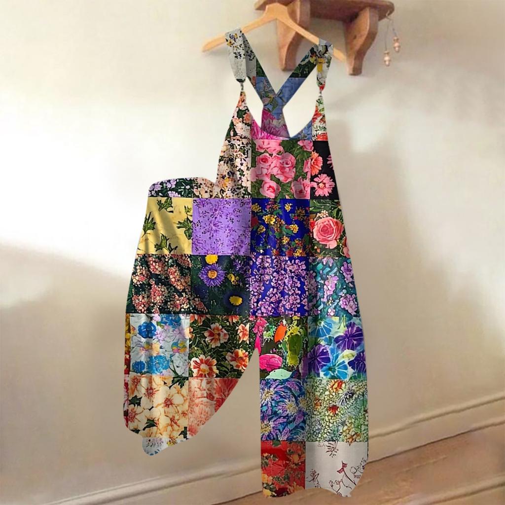 Women's Loose Casual One-piece Summer Floral Print Jumpsuit