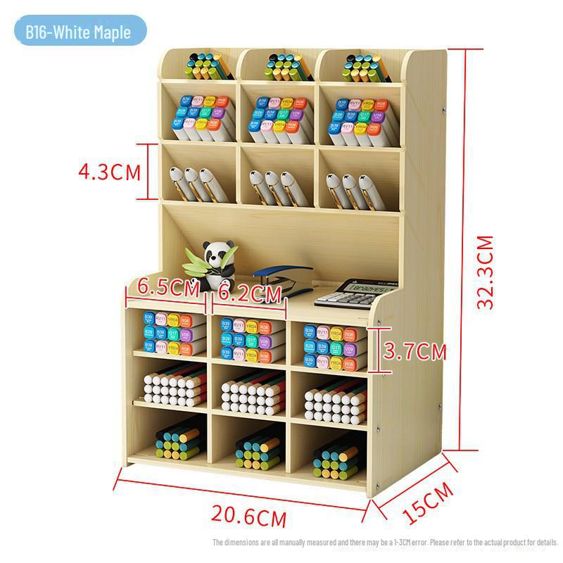 Nordic Style Wooden Desktop Pen Holder and Stationery Organizer