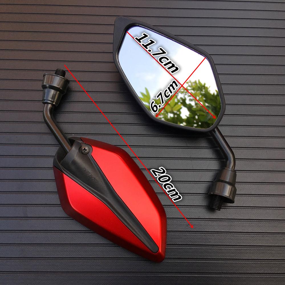 2 шт./пара зеркал для мотоцикла, скутера, электровелосипеда, зеркала заднего вида, выпуклое зеркало заднего вида для электромобиля, 10 мм, углеродное волокно