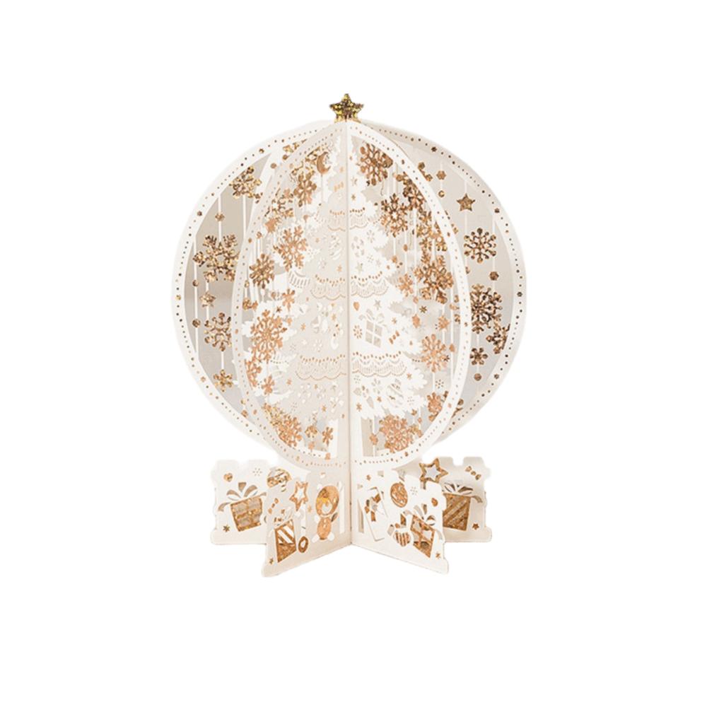 Hot Stamping 3D Pop Up Card Laser Cut Popup Card Exquisite Blessing Card Christmas Gift