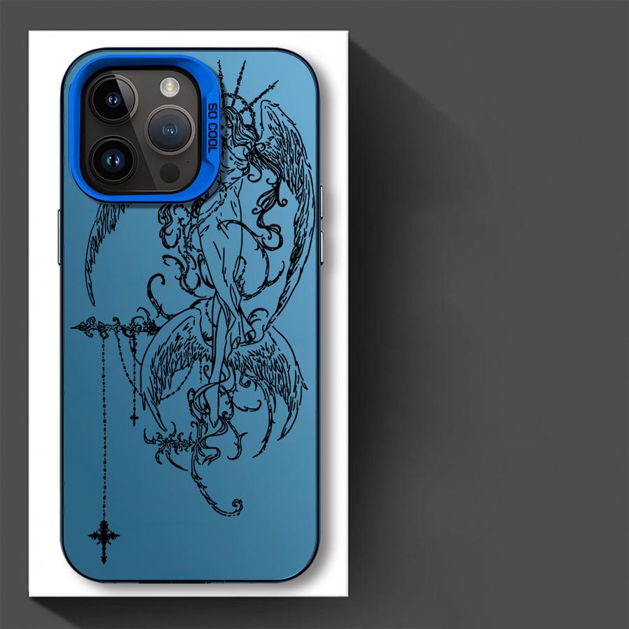 Чехол для телефона для iPhone 17 Pro Max 14 Plus 12 Pro 16 15 13 11 Air Готический стиль Ангел Крест
