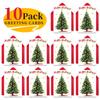 10PCS Large Christmas Greeting Cards with Envelopes, Watercolor Xmas Tree Cards for Holiday & New Year Gifts