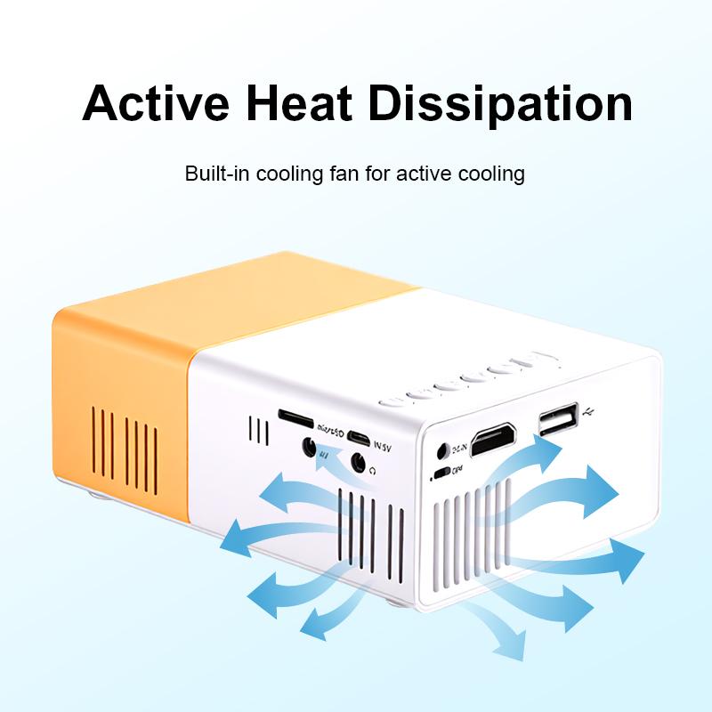 HD Mini LED Portable Projector Built-in Speaker Home Theater 1080p Multimedia Compact Video Projector for Indoor Watching