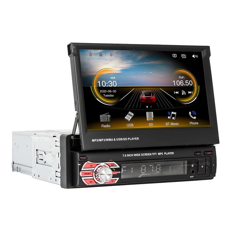 Обновление магнитолы с выдвижным экраном для автомобиля Android/iOS 7" Carplay (Bluetooth, SD, Aux, USB)