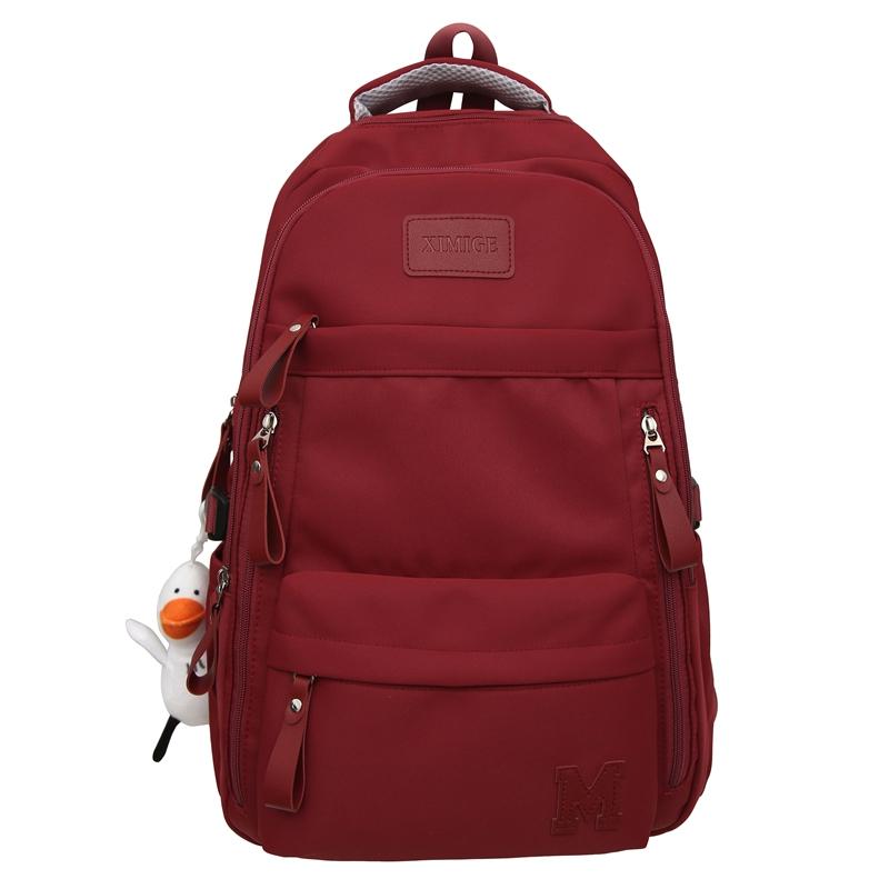Однотонный школьный рюкзак для студента, женский рюкзак большой емкости, мужской рюкзак