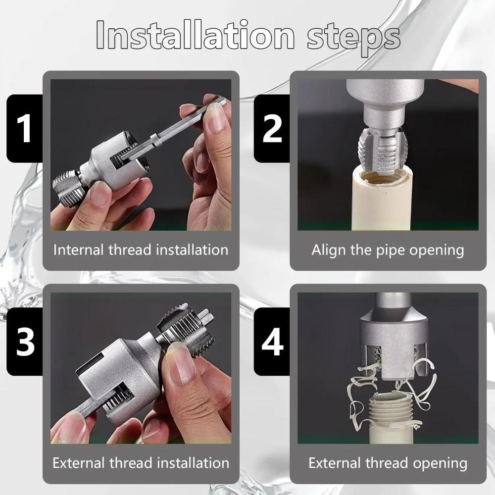 Интегрированный инструмент для нарезания резьбы на трубах (внутренней и внешней) Инструмент для нарезки резьбы на ПВХ трубах для труб 1/2'' 3/4''