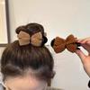 New Knitted Hairpin Female Milk Curry Sweet Casual All-match Bow Hairpin Hair Pans Hair Ball Hair Accessories