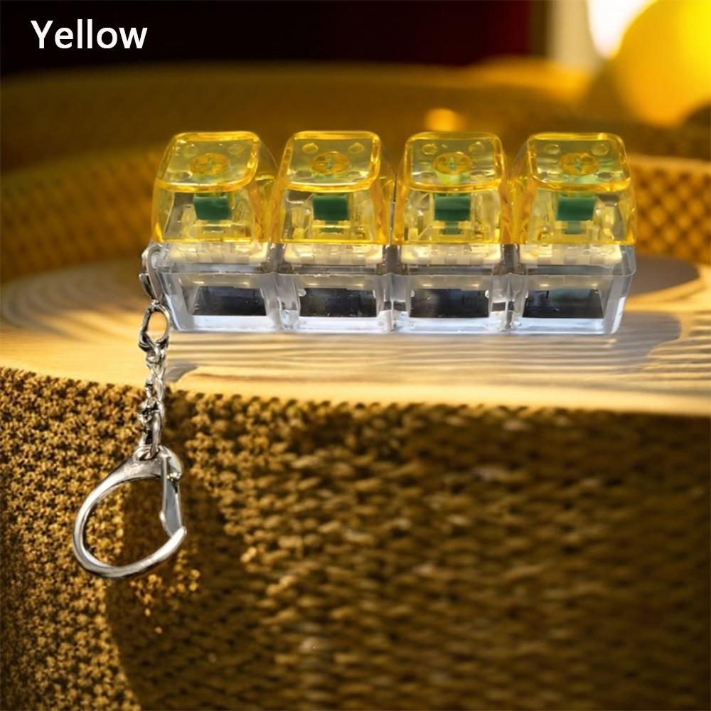 New Diy Keycaps Keyboard Fidget Toys with Keychain Stress Relief Keyboard Keychain Finger Button 4-button Shaft Tester Adults
