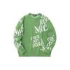 Anta Lucky You Skateboard Letter Print Round Neck Casual Pullover Long Sleeve Knit Sweater Unisex Sweater Starry-Green Paper-White 172348703S-3