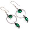 Emerald Quartz Gemstone Handmade Gift For Her Silver Jewelry Earrings 1.5''