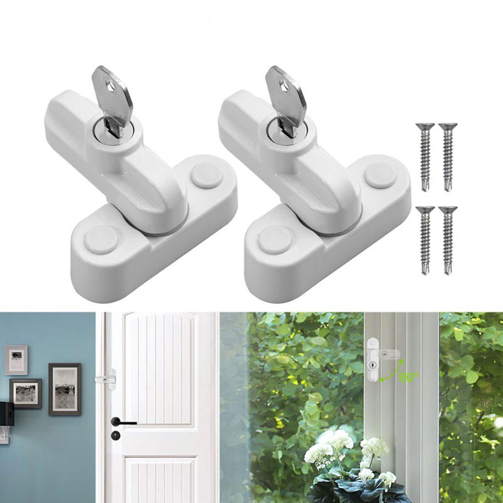 Zinc Alloy Door Sash Jammer Casement Door and Window T-lock Window Restrictor With Key Safety Locks