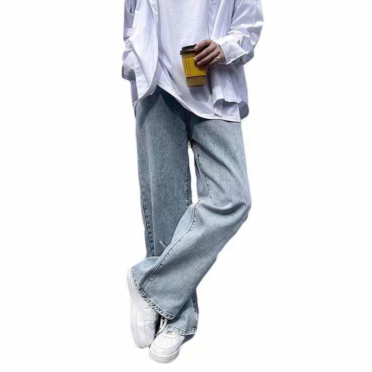Мужские летние повседневные облегающие джинсы - модные свободные прямые длинные брюки для весны и осени