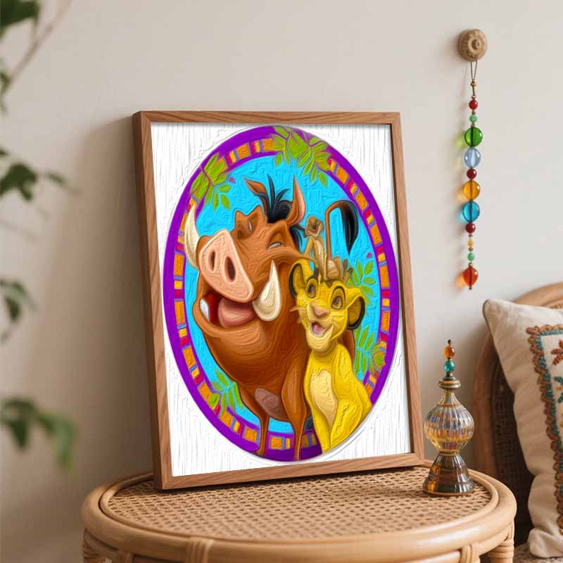 Disney Lion King Oil Painting Kit Home Bedroom Wall Decor Handmade Gift Art Painting Projects Perfect Unique Craft Supplies For Fun