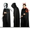 Black Hooded Cloak Wicca Robe Medieval Witchcraft Cape Halloween Costumes Dress Halloween Wizard Hooded Cloak CosPlay Cloak