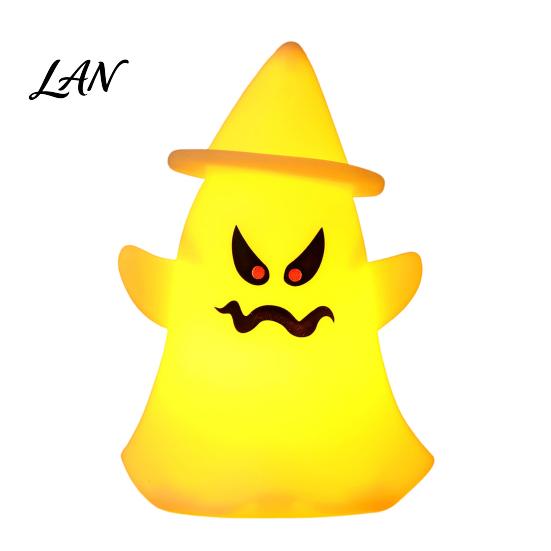 Battery Operated Ghost Light Halloween Witch Hat Light, Spooky LED Decorative Lamp, Cartoon Night for Holiday Party Decor