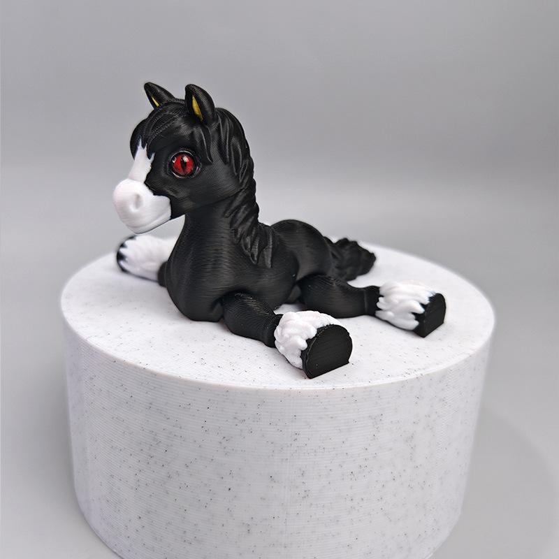 Multi-joint Movable 3D Printed Horse Toys Animals Mini Cute Relief Sensory Toy Funny Home Accessories Kids Gift Desktop Ornament