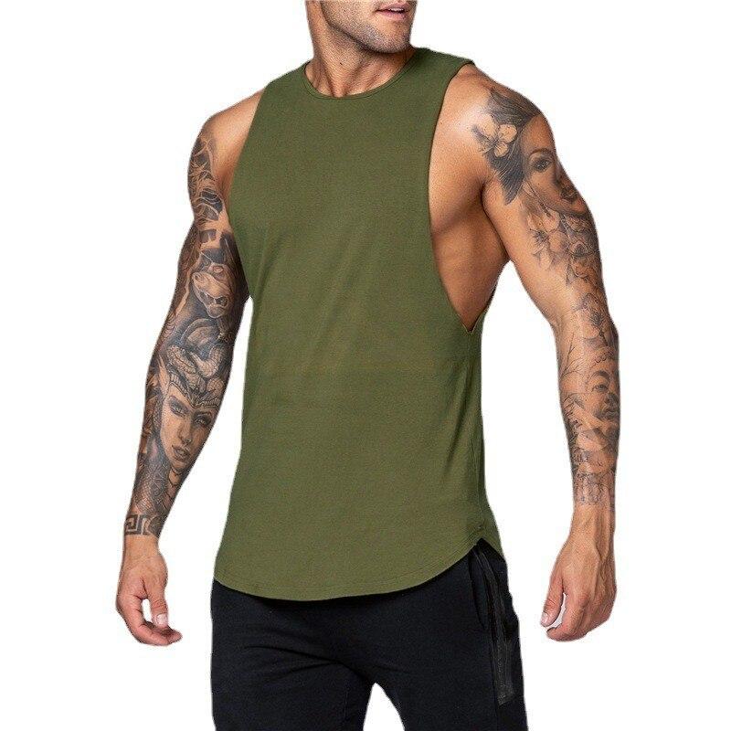 Muscleguys Summer Men's Loose Bodybuilding Sleeveless T-shirt Gym Training Tank Top Fitness Clothing