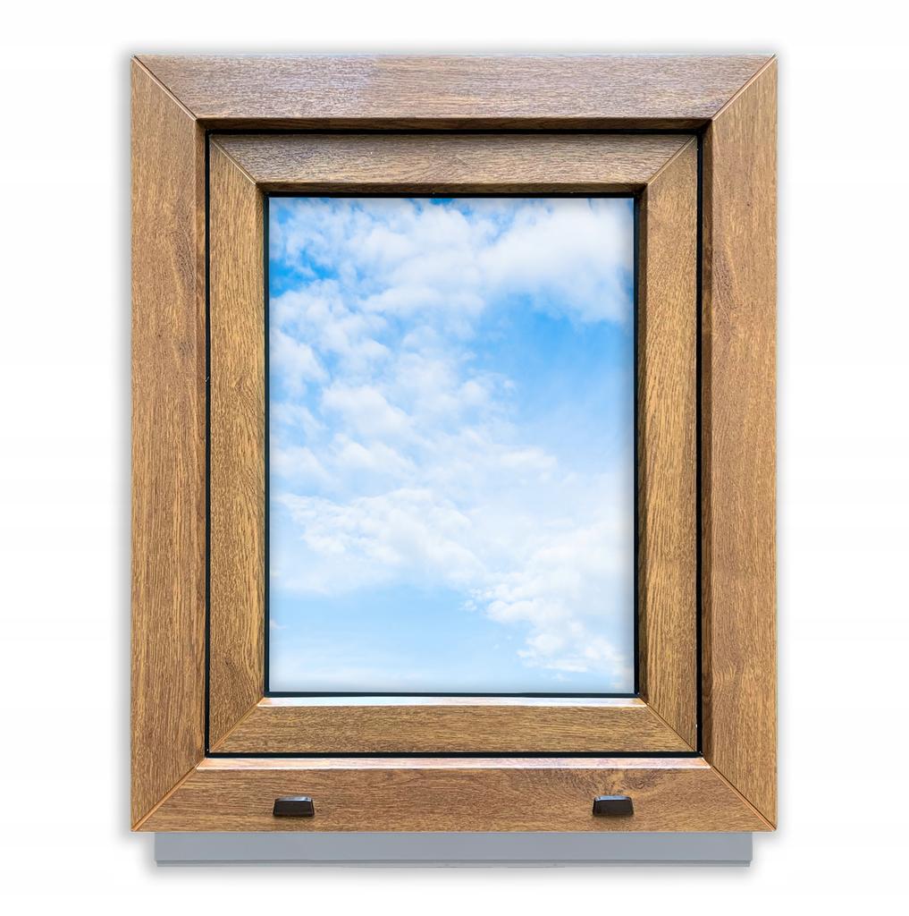 Pvc Window Golden Oak 50X60 Right New 500X600 Mm Tilt And Turn Double-Glazed