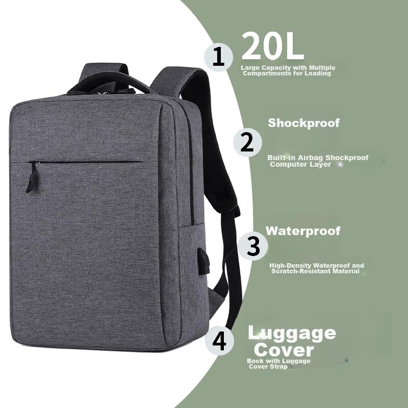 BRINCH Laptop Backpack for Men And Women, Business 15.6-Inch Large Capacity Travel Computer Bag