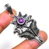 Amethyst Gemstone 925 Silver Plated Handmade Jewelry Pendant 2.27"
