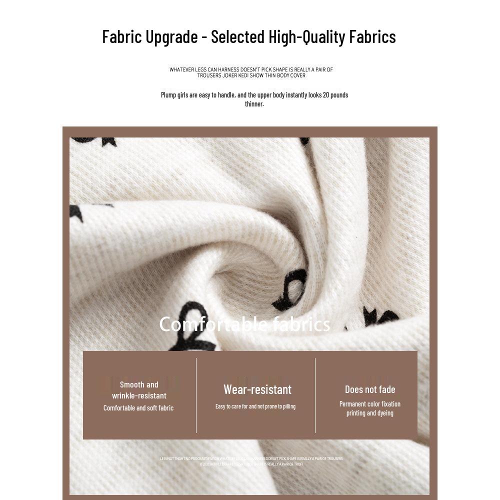 2025 Women's Bowknot Sticky Rice Wide-Leg Pants, Casual Drapey Fit for Spring & Autumn