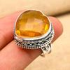 Honey Topaz Gemstone 925 Sterling Silver Handmade Heart Shape Jewelry Ring For Thanksgiving
