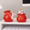 2026 Chinese Year Figurine Resin Red Fortune Bag Horse in Zodiac Horse Feng Shui Desk