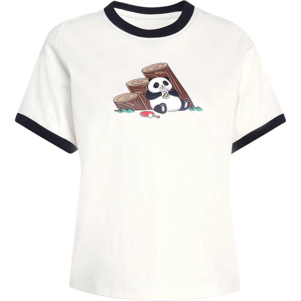 adidas Женская повседневная спортивная футболка с коротким рукавом Panda Chill из хлопка tops KB7214