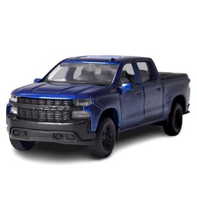 Двигатель Макс. 1: 32 Chevrolet Silver Trail Boss Crew Crop Full Back 2019, литой под давлением миникар 73677CSBL, Синяя корейская игрушка