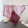 Fashion Color Matching Printing Simulation Silk Scarf Square Scarf High-End Shawl Versatile Neck Small Square Scarf Headscarf Scarf Women