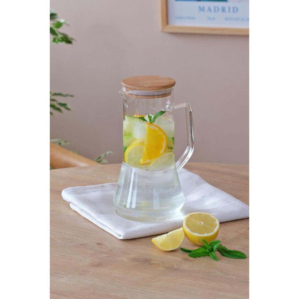Glass Jug With Wooden Lid Vacuum 11,5x20,5cm - 1.200ml