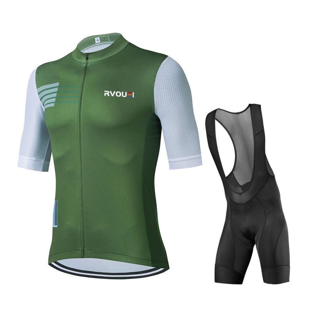 2026 New Cycling Jersey Set RVOUEI Team Cycling Clothing Men Road Bike Suit Bicycle Bib Shorts Tops MTB Ropa Ciclismo Maillot