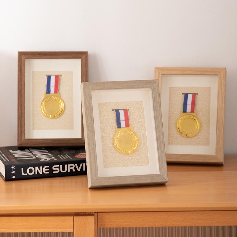 Wooden Medal Frame & Display: Marathon Tag Holder and Decorative Picture Frame