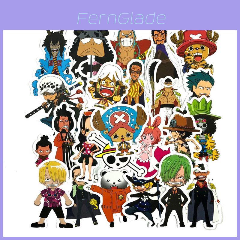 48 шт. Коллекция аниме-мультяшных наклеек One Piece для ноутбуков и багажа, водонепроницаемый ПВХ