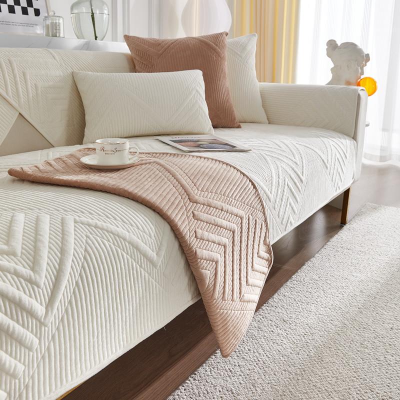 Зимняя плюшевая подушка для дивана, утолщенная нескользящая высококачественная кожаная наволочка для дивана, простая подушка для осени и зимы