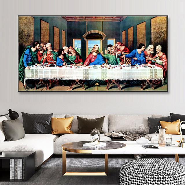 Last Supper Reproductions Canvas Painting Christian Posters and Prints Street Wall Art Pictures Living Room Home Decor No Frame