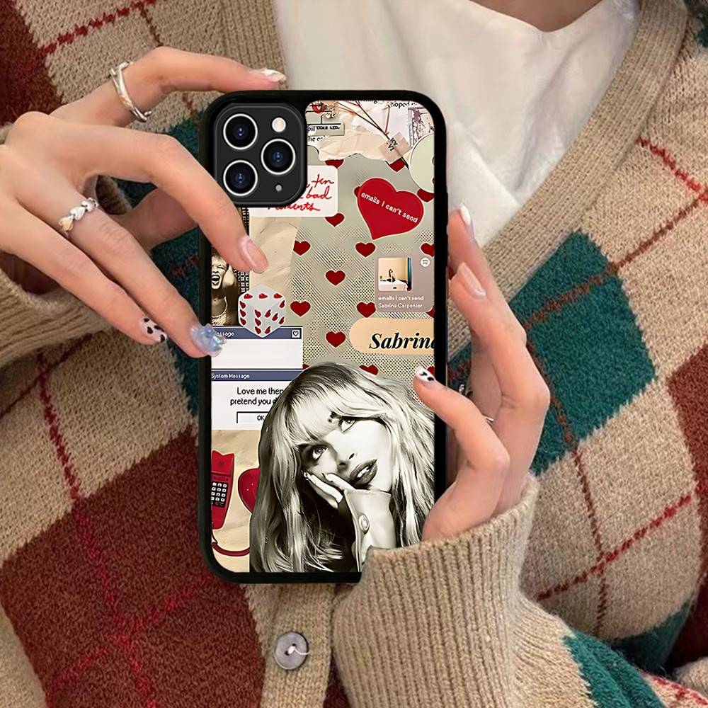 Чехол для телефона Singer S-Sabrina C-Carpenter для IPhone 17 16 15 14 13 Pro 12 11 Pro Max, Жесткий PC+TPU, Задняя крышка