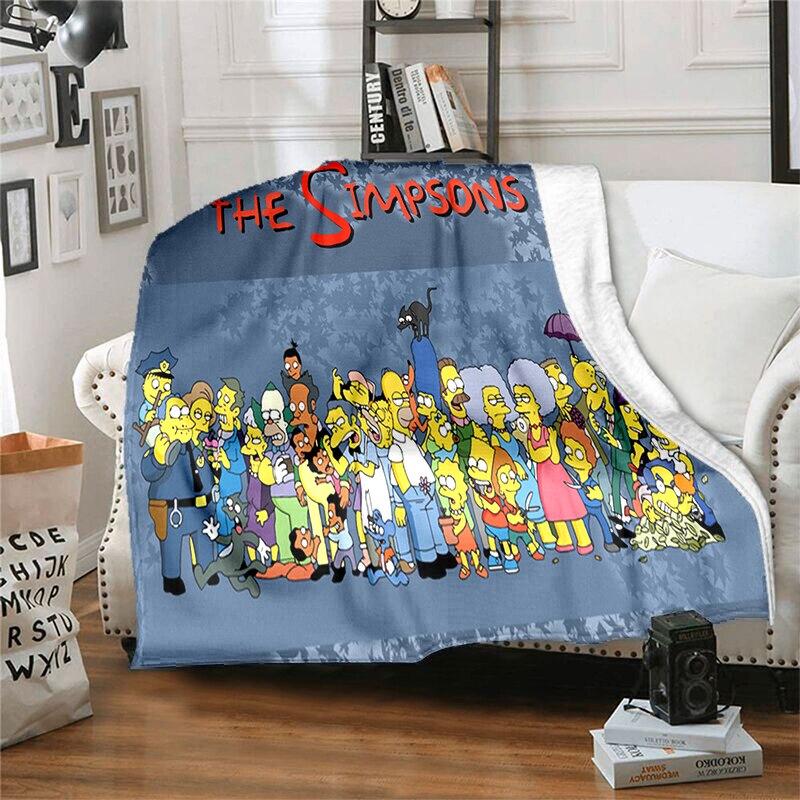 S-Симпсон Мягкий Плюшевый Диван-кровать Покрывало Мультяшное Современное Фланелевое Покрытие Одеяла Печатное Покрывало на Одеяло Подарок Пледы для Пикника