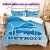 Detroit Lions rugby Pattern Bedding,Quilt Set Quilt Cover Pillowcase Home Birthday Gift (1*duvet cover+2*pillowcase,without core)