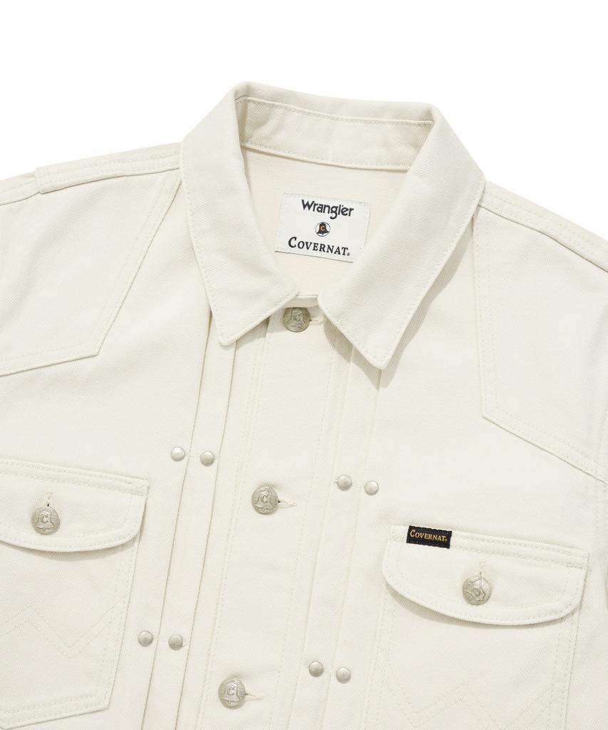 Covernat Woman [Covernat X Wrangler] Женская Оригинальная Джинсовая Укороченная Куртка с Поясом Цвет Слоновой Кости