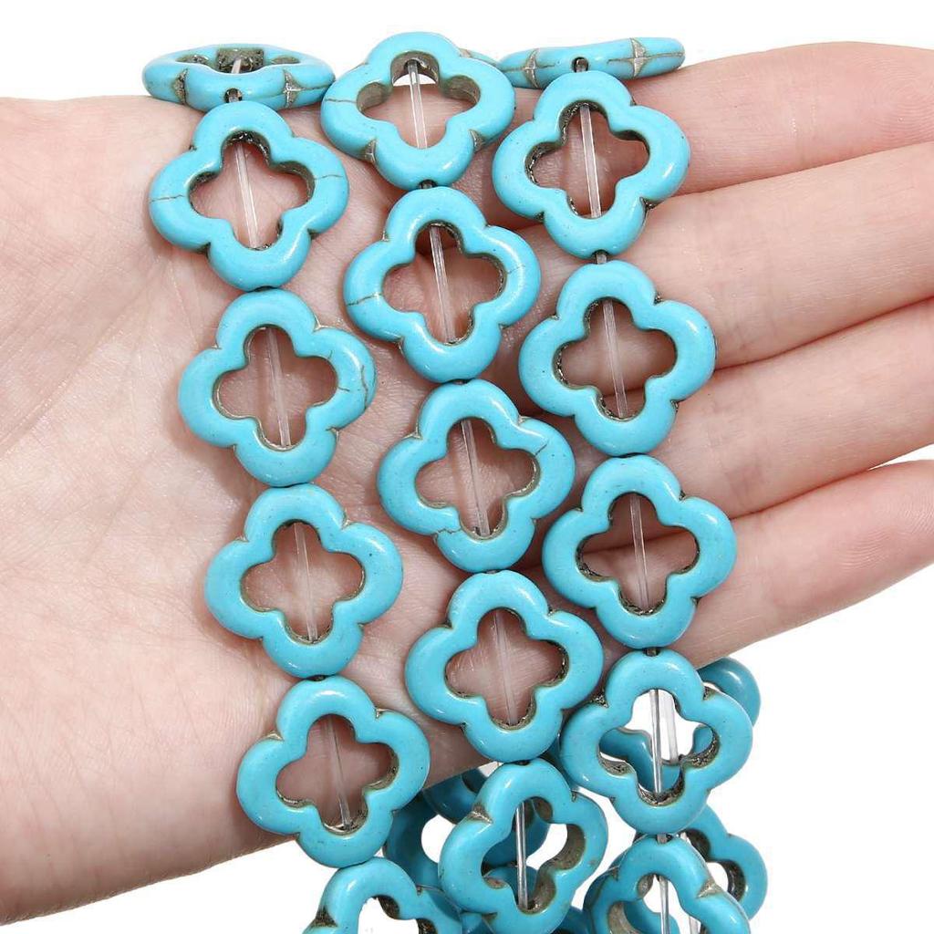 Synthetic Blue Turquoise DIY Jewelry Twisted and Special-Shaped Beads with Abacus and Animal Spacer Styles