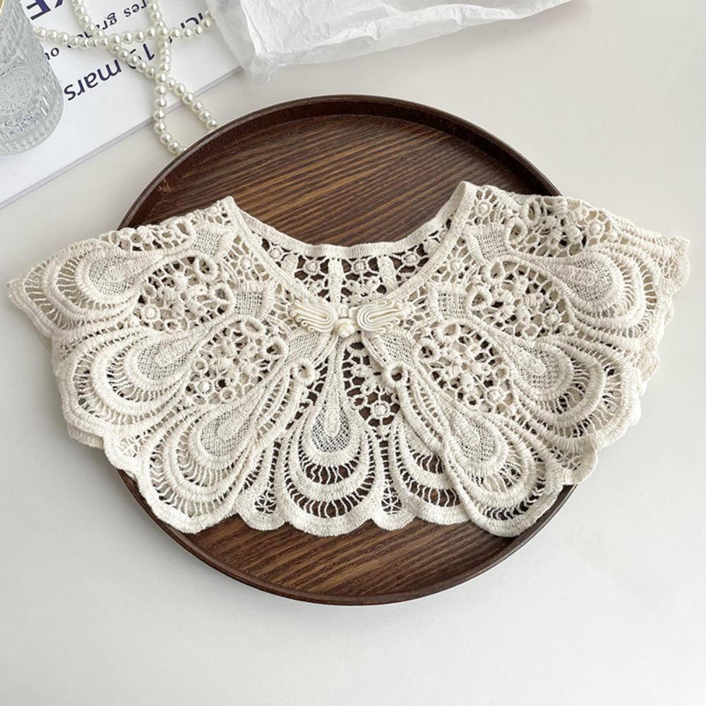 Shawl Wrap Ladies Top Collars Lace Decor Detachable Lapel Elegant Lace Fake Collar Women
