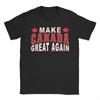 Мужские футболки Make Canada Great Again Хлопковые топы Летние Винтажные с коротким рукавом Футболка с круглым вырезом Повседневная