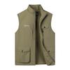 Men's Autumn and Winter Warm Vest Multi-pocket Fishing Outdoor Waterproof and Windproof Vest Multi-functional Silhouette Vest