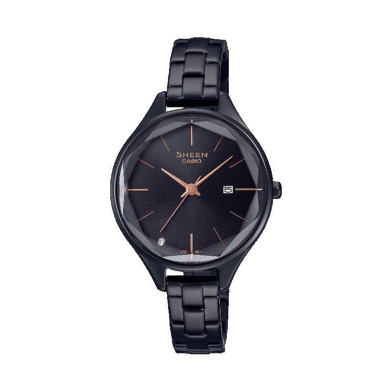 Casio Женские аналоговые кварцевые часы Sheen из нержавеющей стали с водозащитой 50 м SHE-4062BD-1A